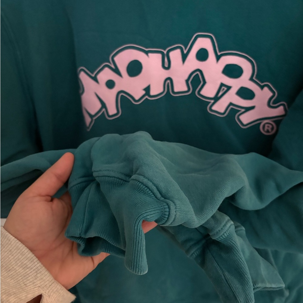 Madhappy Burst Hoodie Green Teal Fleece-Lined Lounge Chic Hoodie Womens XXL EUC - Picture 4 of 7